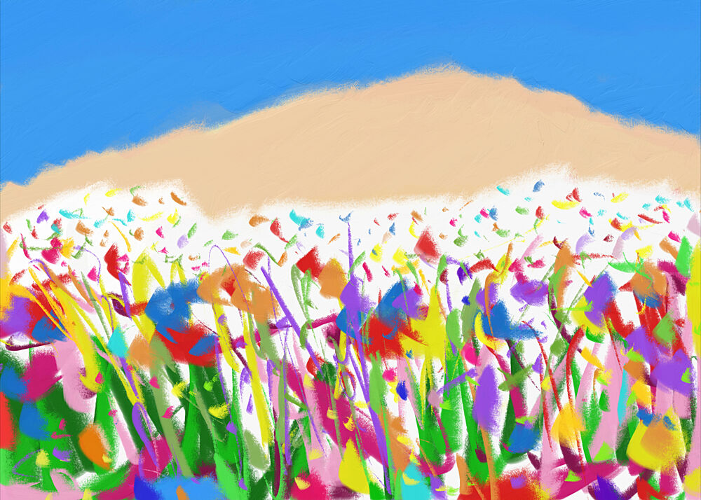 Vibrant Floral Landscape art print by Cesare Bellassai Art for $57.95 CAD
