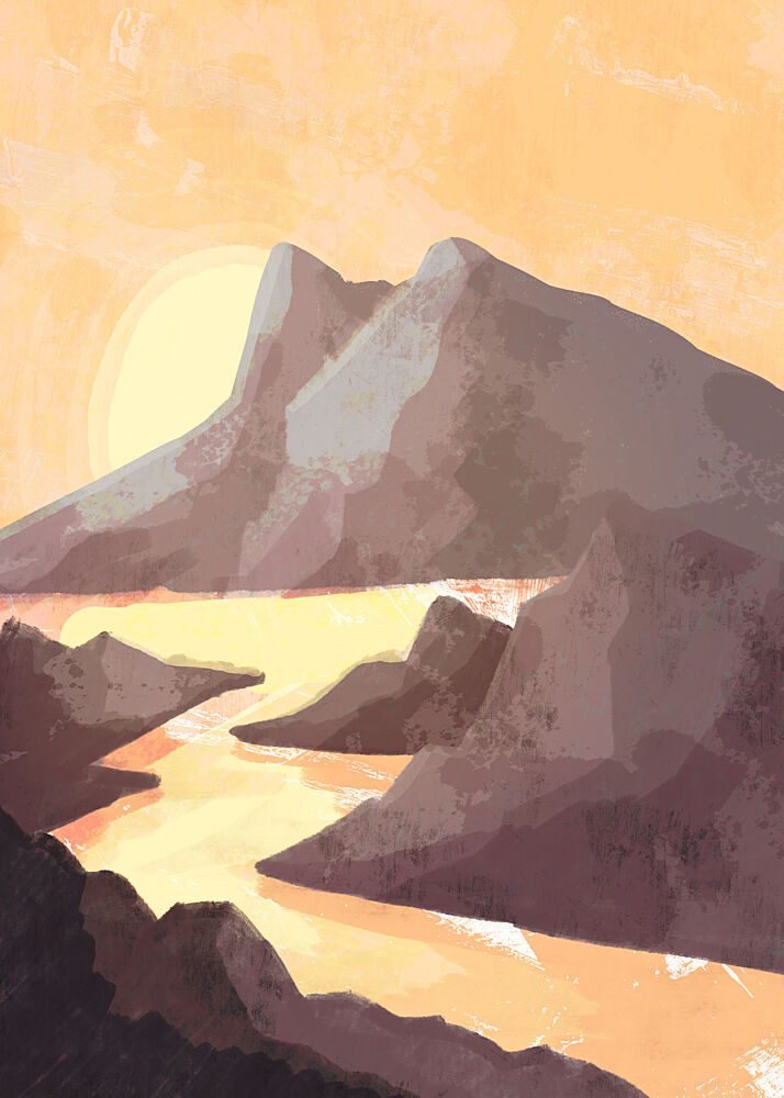 Golden Hour Mountains art print by Stephen Wade for $57.95 CAD