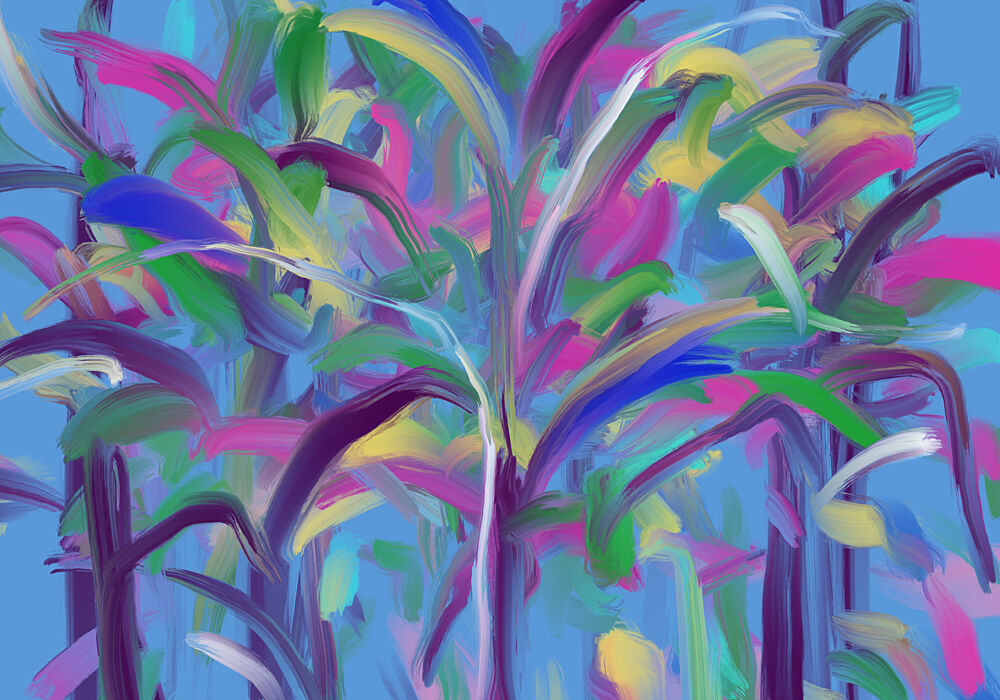 Vibrant Abstract Foliage art print by Cesare Bellassai Art for $57.95 CAD