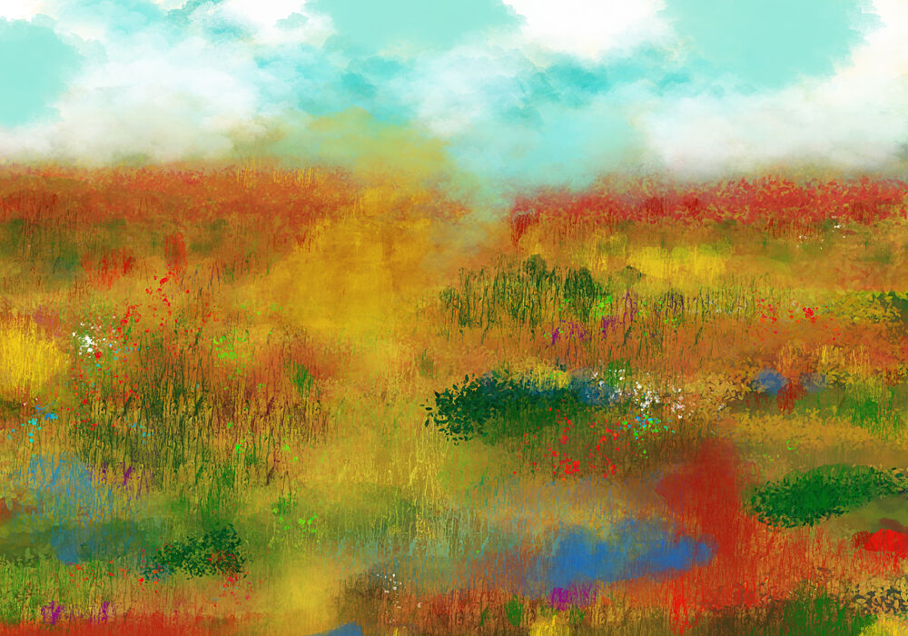 Vibrant Field Path art print by Cesare Bellassai Art for $57.95 CAD