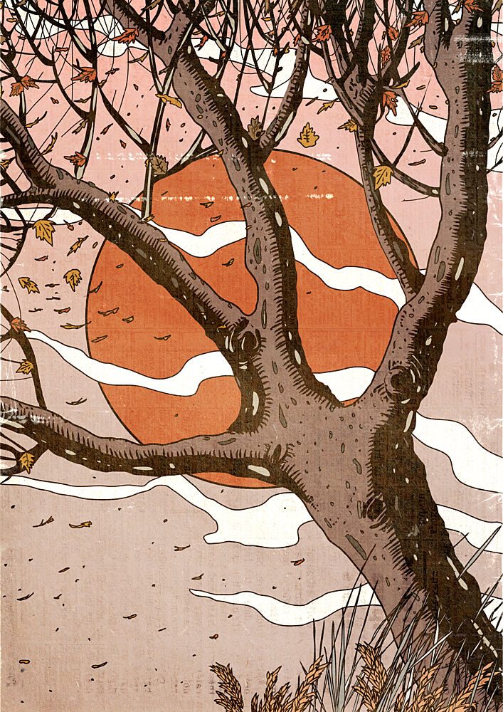 Autumn Tree Sunset art print by Nicholas for $57.95 CAD