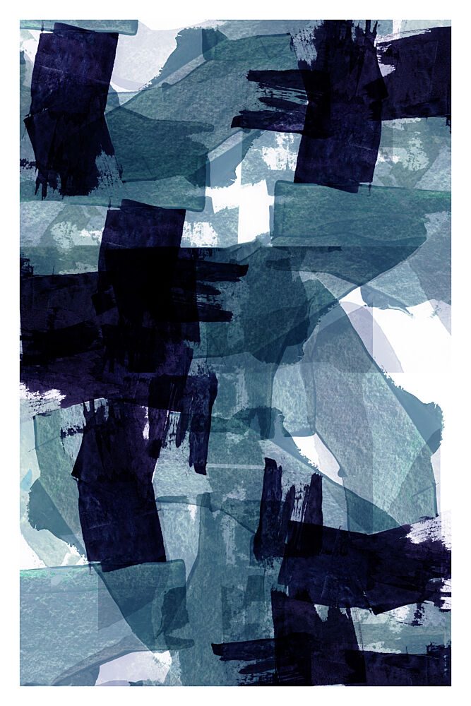 Indigo Teal Brushstrokes art print by Cartissi for $57.95 CAD