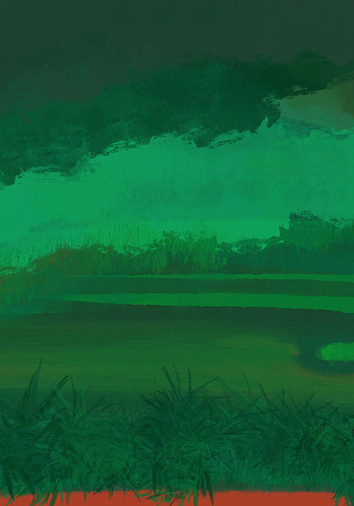 Moody Green Landscape art print by Cesare Bellassai Art for $57.95 CAD
