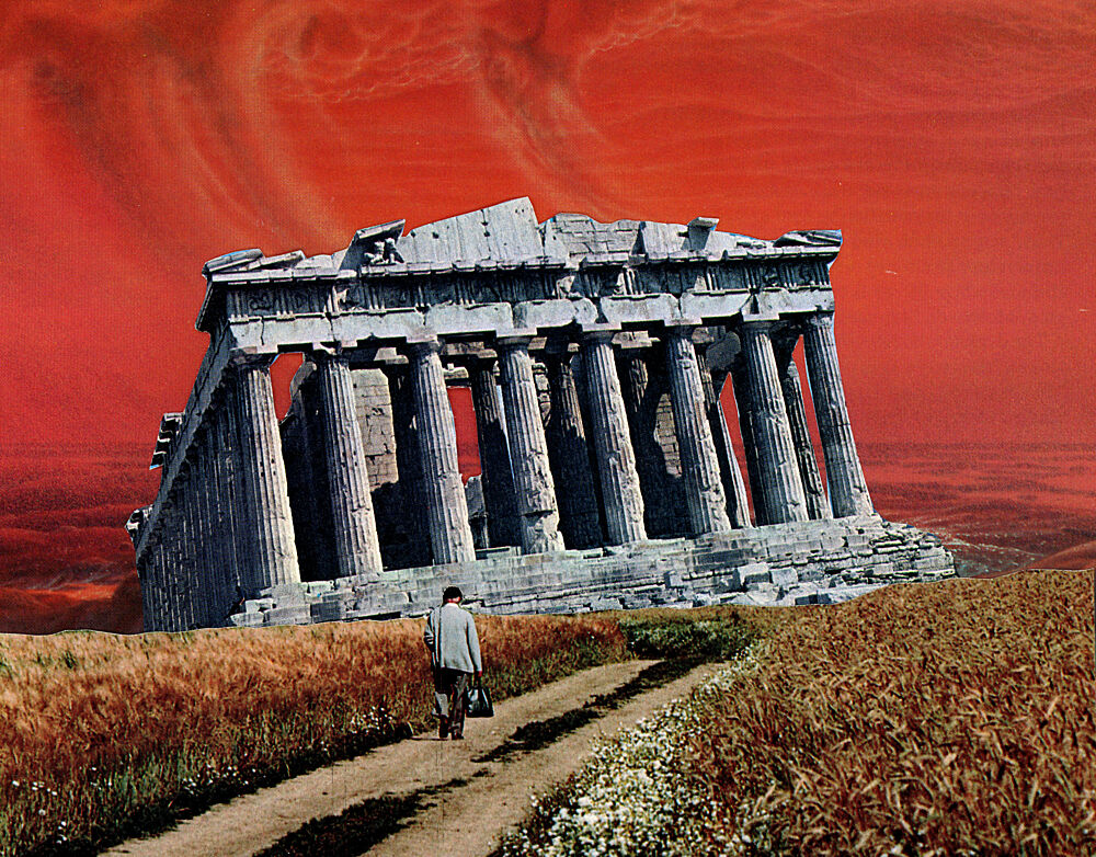Ancient Ruins Red Sky art print by Mikhail Siskoff for $57.95 CAD