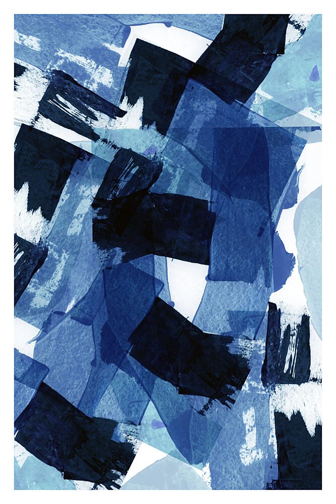Dynamic Blue Brushstrokes art print by Cartissi for $57.95 CAD