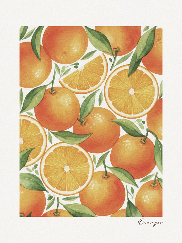 Fresh Oranges Pattern art print by Andreas Magnusson for $57.95 CAD