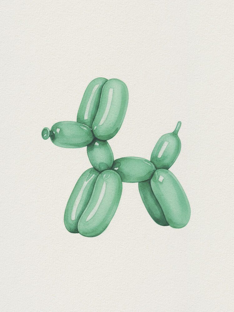 Playful Green Balloon Dog art print by Andreas Magnusson for $57.95 CAD