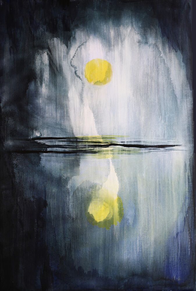 Yellow Moon Reflection art print by RodMacIver for $57.95 CAD