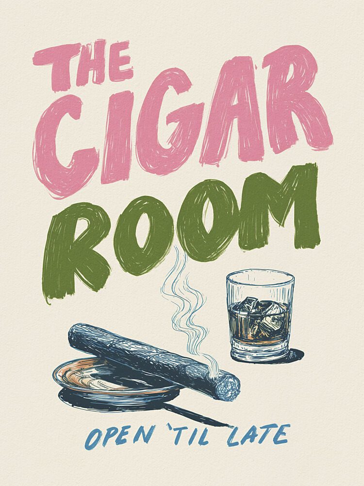 Whiskey and Cigar Lounge art print by Andreas Magnusson for $57.95 CAD