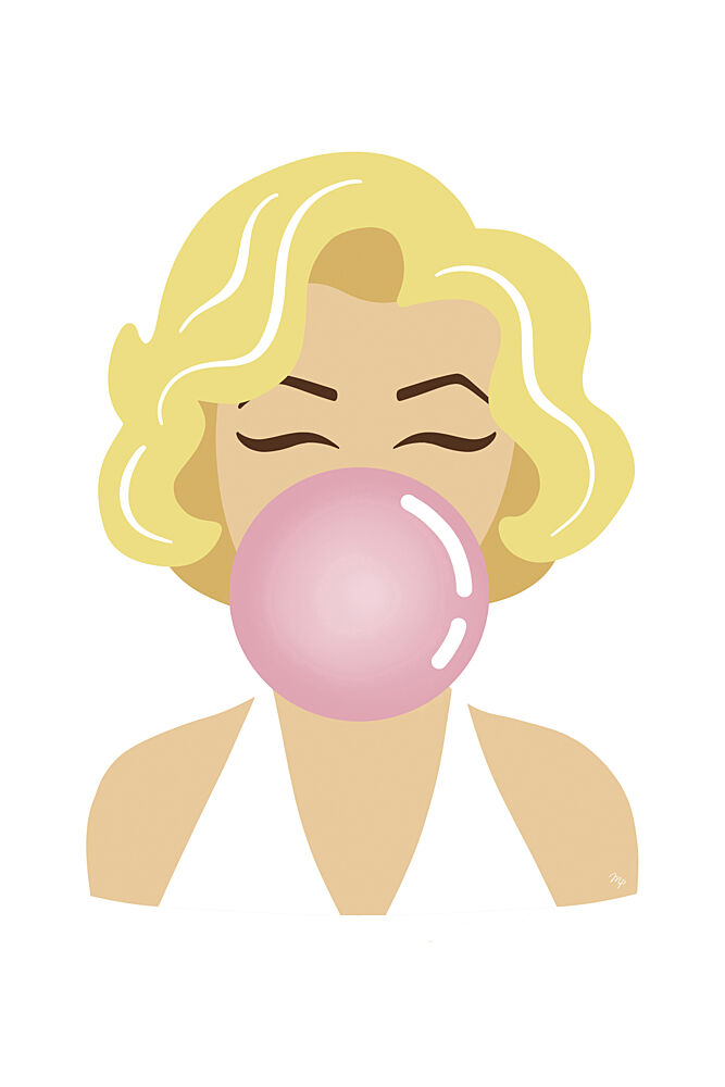 Blonde Bubble Gum Pop art print by Martina for $57.95 CAD