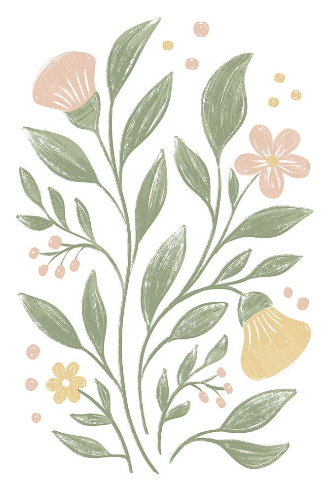 Soft Floral Whimsy art print by Martina for $57.95 CAD