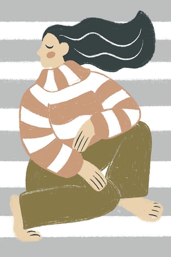 Relaxed Woman Sitting art print by Martina for $57.95 CAD
