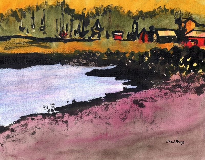 Rustic Waterside Scene art print by Janel Bragg for $57.95 CAD