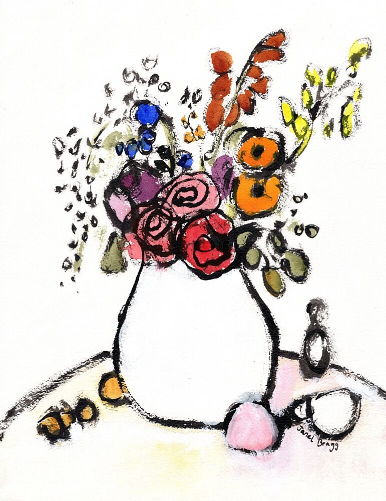 Colorful Abstract Bouquet art print by Janel Bragg for $57.95 CAD