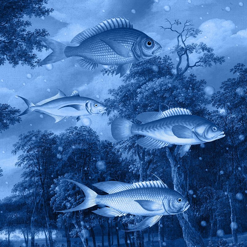 Fish Among Blue Trees art print by Marja van den Hurk for $57.95 CAD