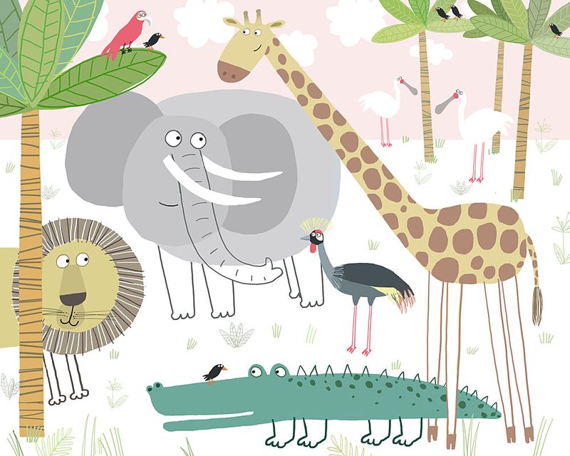 Happy Safari Friends art print by Carla Daly for $57.95 CAD