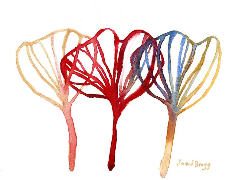 Colorful Ginkgo Trio art print by Janel Bragg for $57.95 CAD
