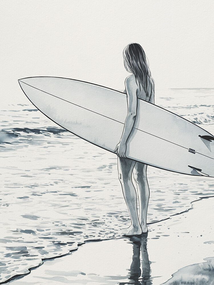 Beach Surfer Girl art print by Andreas Magnusson for $57.95 CAD