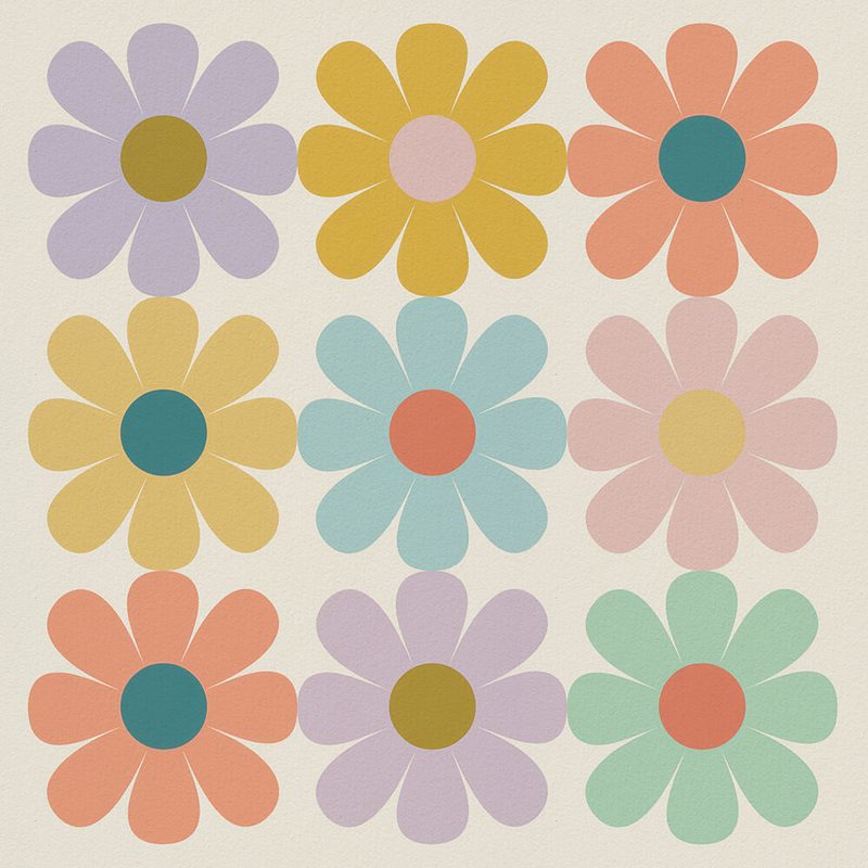 Groovy Pastel Daisies art print by Andreas Magnusson for $57.95 CAD