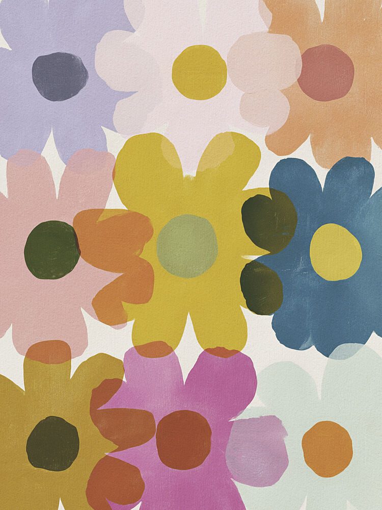 Colorful Abstract Flowers art print by Andreas Magnusson for $57.95 CAD