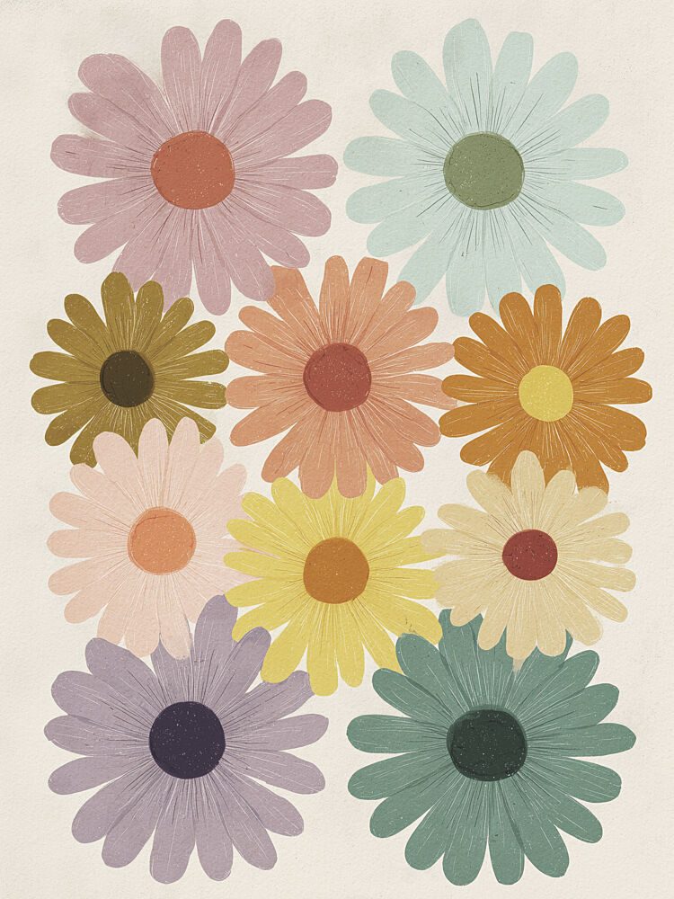 Colorful Daisy Blooms art print by Andreas Magnusson for $57.95 CAD