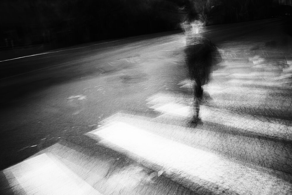 Blurred City Walker art print by Swen Mun for $57.95 CAD