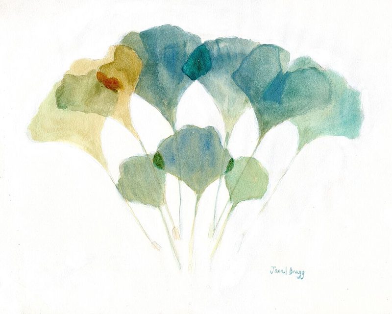 Flowing Ginkgo Leaves art print by Janel Bragg for $57.95 CAD