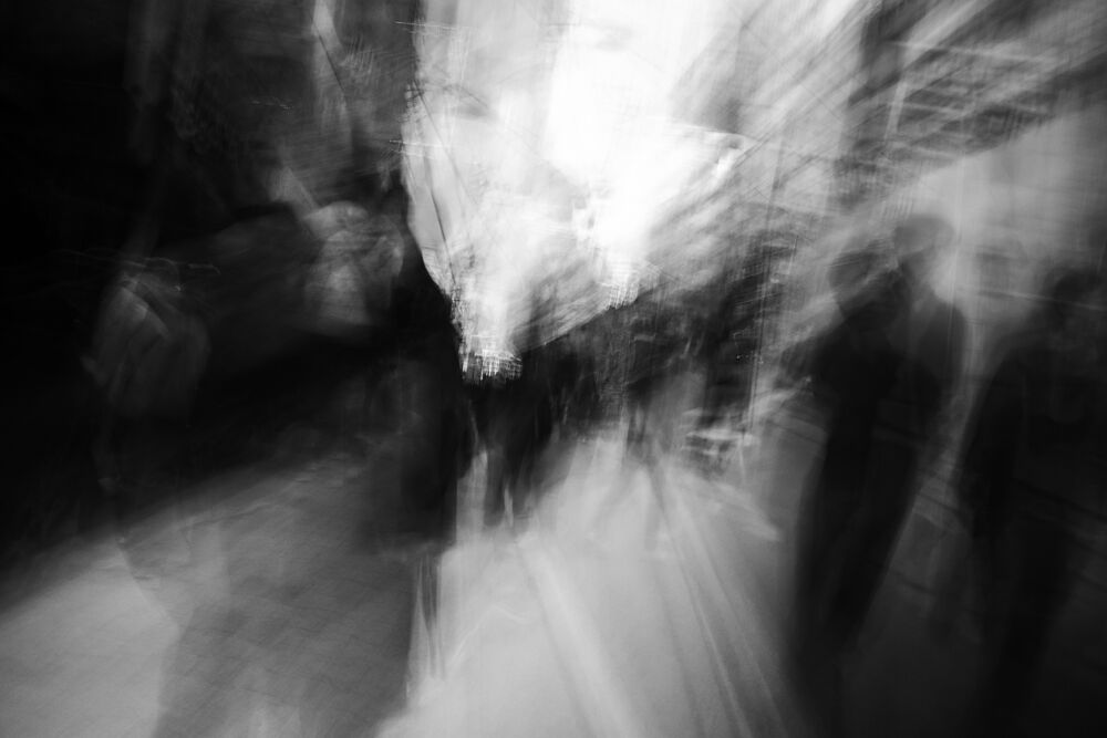 Blurred City Crowd art print by Swen Mun for $57.95 CAD