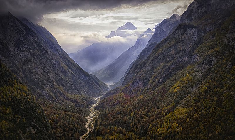 Misty Mountain Valley art print by Sherry Huang for $57.95 CAD