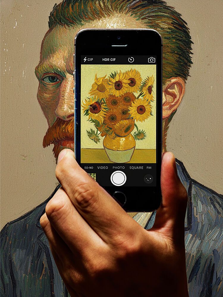 Sunflowers Selfie art print by Dikhotomy for $57.95 CAD
