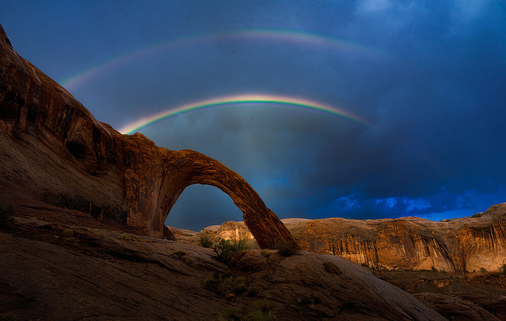 Double Rainbow Desert Arch art print by Jie Fischer for $57.95 CAD
