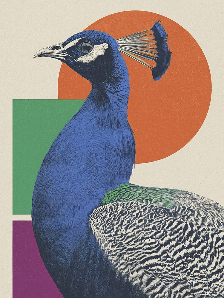 Vibrant Peacock Portrait art print by Andreas Magnusson for $57.95 CAD