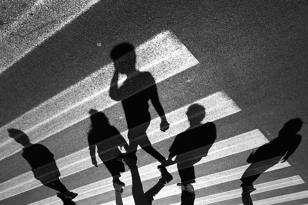 Shadows on the Crosswalk art print by Tamas Dragon for $57.95 CAD