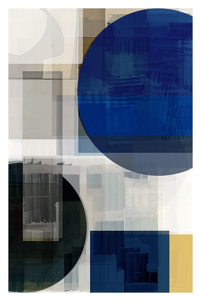 Blue Geometric Layers art print by Cartissi for $57.95 CAD