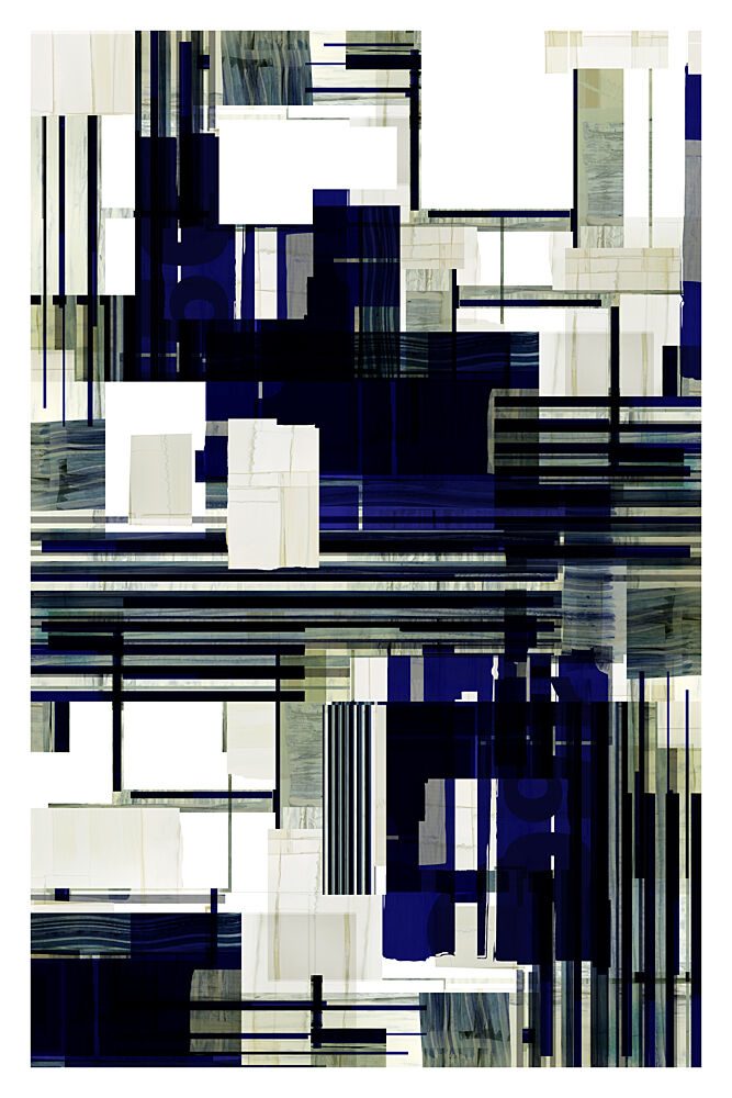 Dynamic Blue Geometry art print by Cartissi for $57.95 CAD