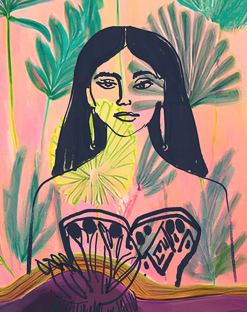 Tropical Woman Portrait art print by Beate Tubach for $57.95 CAD