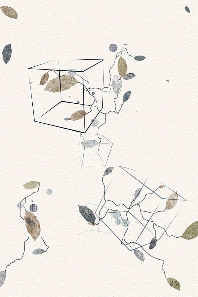 Floating Geometric Leaves art print by Ankie Kooi for $57.95 CAD