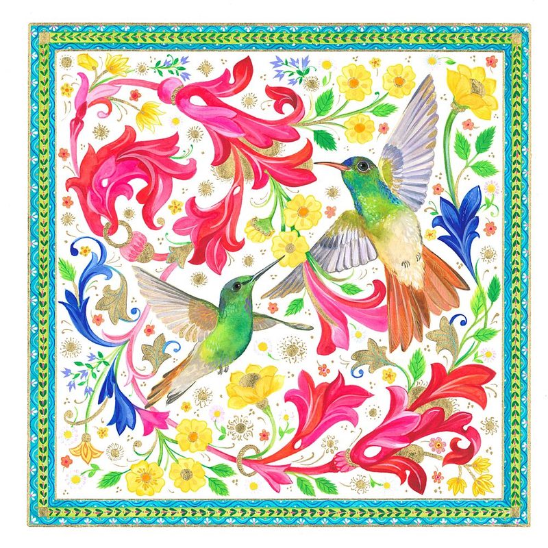 Two Hummingbirds and Pink Florentine art print by Isabelle Brent for $57.95 CAD
