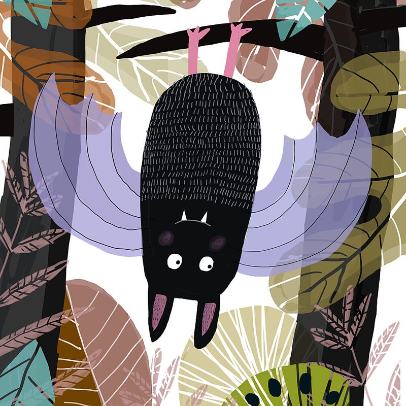 Cute Hanging Bat art print by Carla Daly for $57.95 CAD