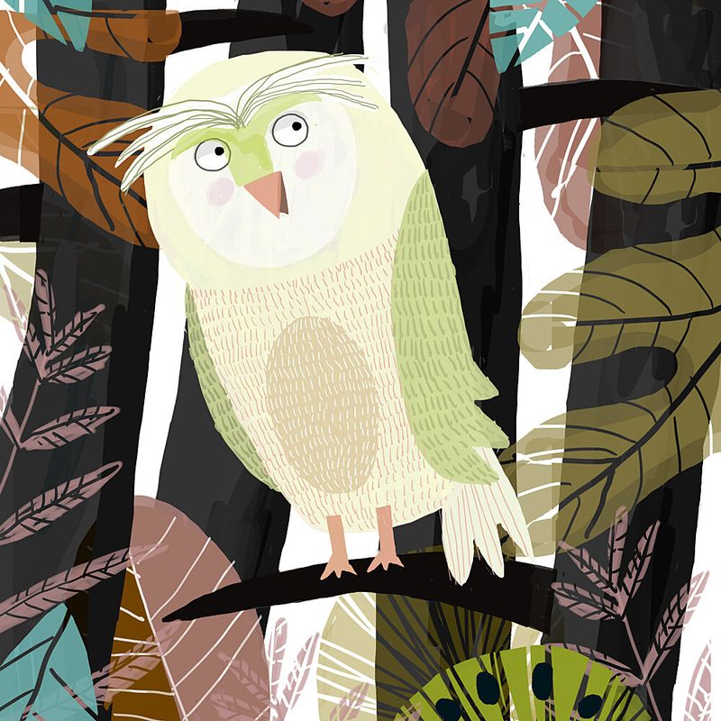 Curious Green Owl art print by Carla Daly for $57.95 CAD