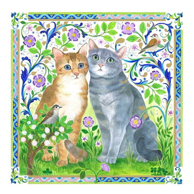 Loving Cats in the Garden art print by Isabelle Brent for $57.95 CAD
