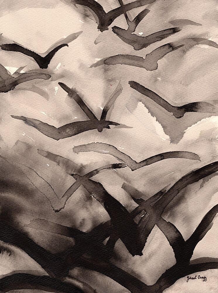 Soaring Bird Flock art print by Janel Bragg for $57.95 CAD