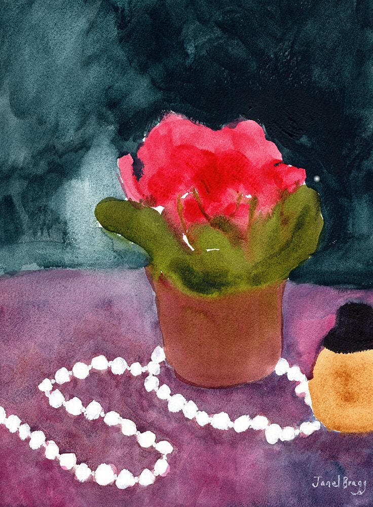 Vibrant Flower with Pearls art print by Janel Bragg for $57.95 CAD