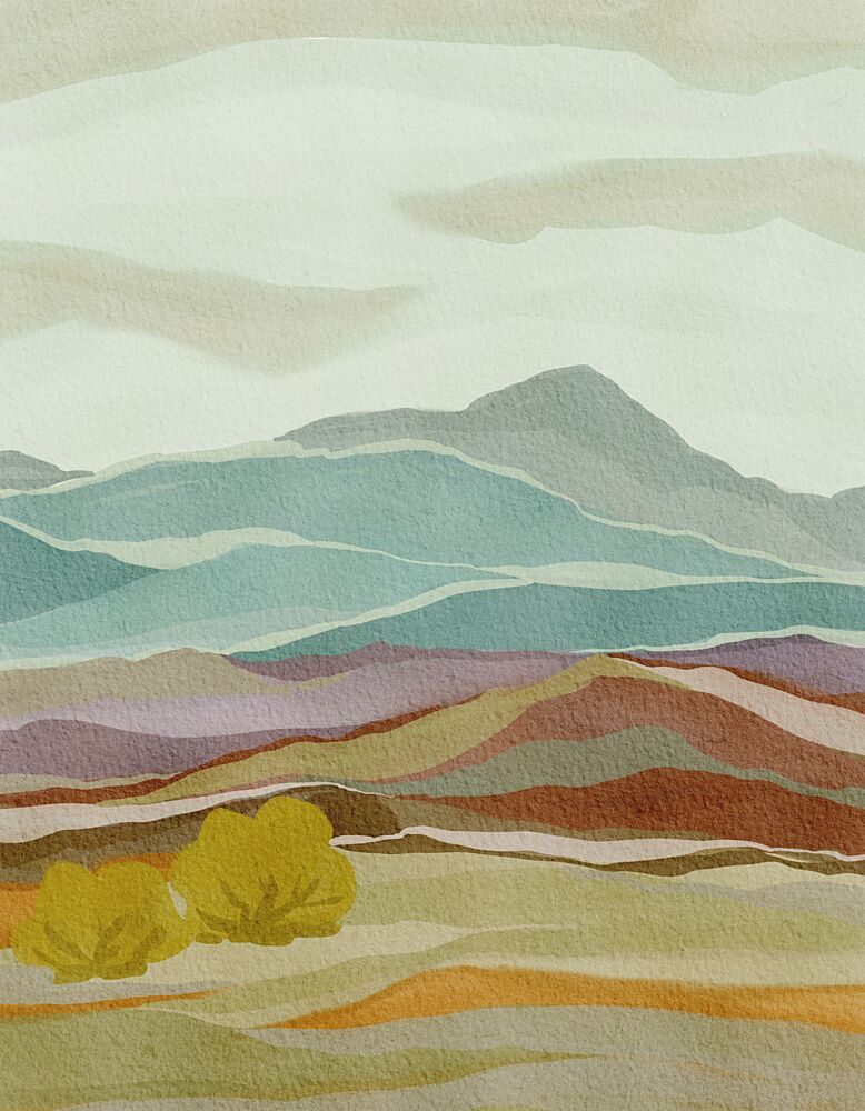Layered Mountain Landscape art print by Nikita Jariwala for $57.95 CAD