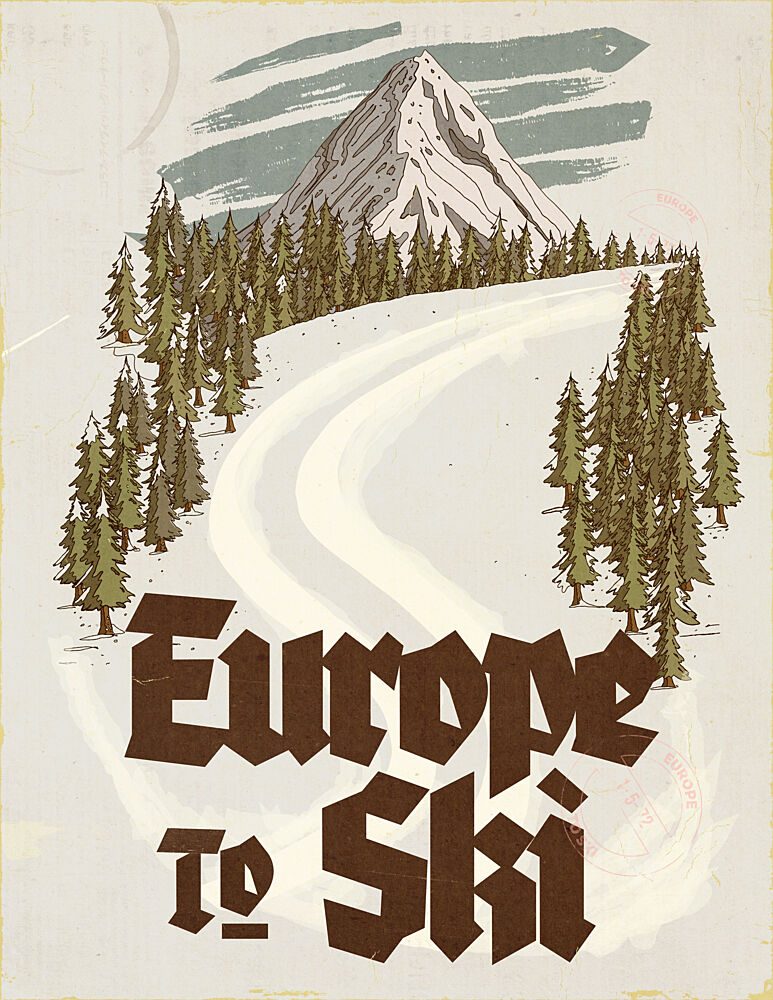 European Ski Adventure art print by Nicholas for $57.95 CAD
