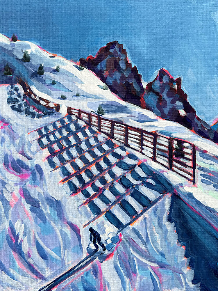 Winter Mountain Ski Run art print by Pauline Wegman Key and Sea Creative for $57.95 CAD