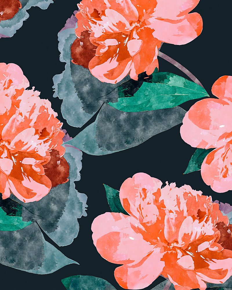 Vibrant Peony Bloom Pattern art print by Uma Gokhale for $57.95 CAD