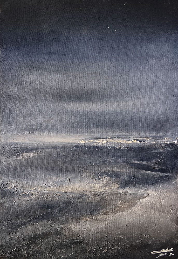 Moody Abstract Ocean art print by Yuli Saputra for $57.95 CAD