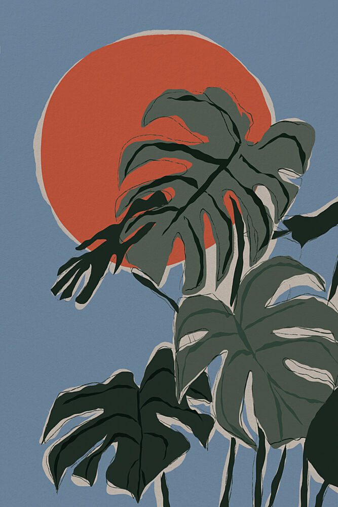 Monsterasunset art print by Treechild for $57.95 CAD