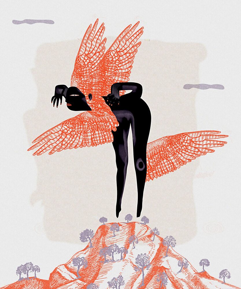 Mystical Winged Figure art print by Luca di Napoli for $57.95 CAD
